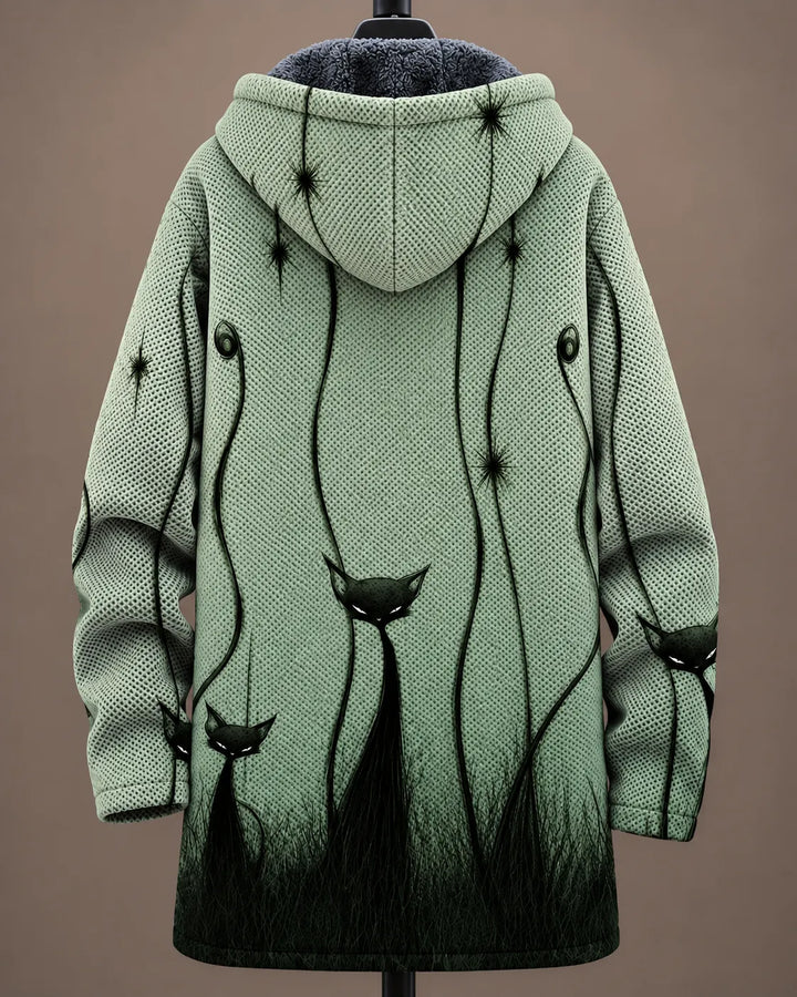 Elowen Whimsical Cat Hooded Jacket