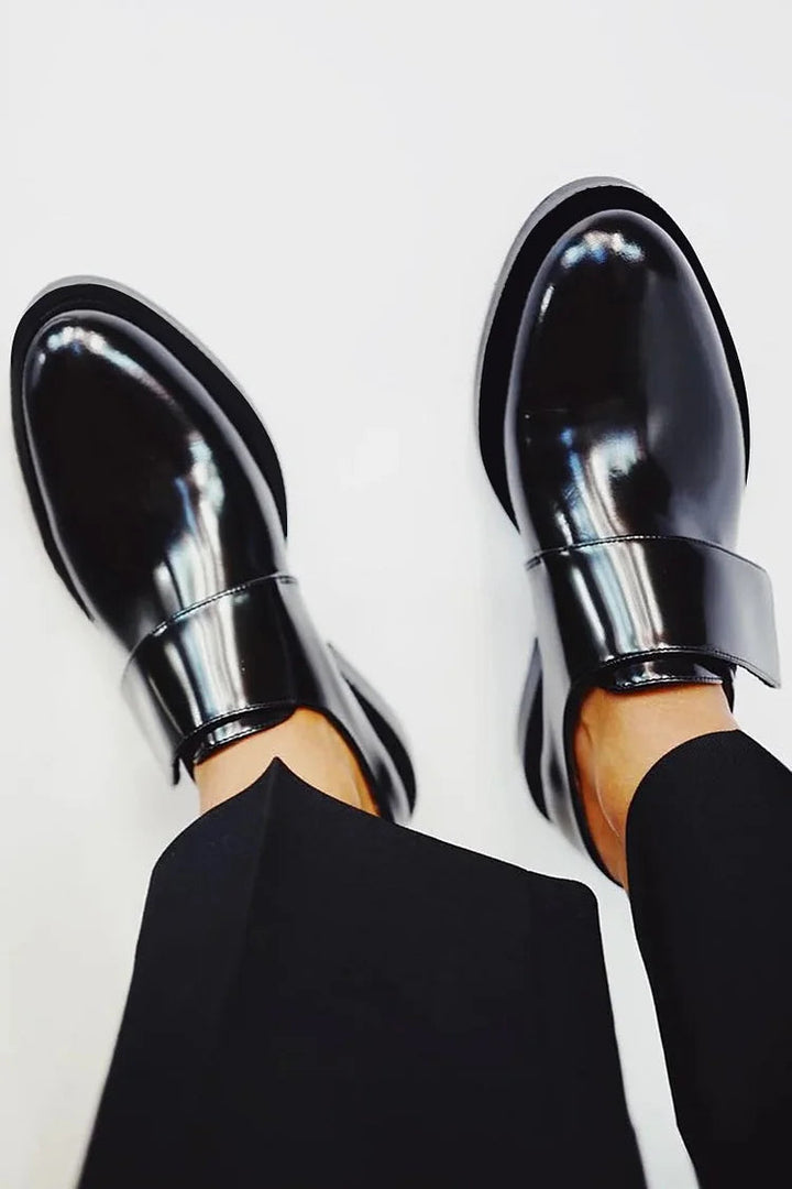 Vivienne | Polished Strap Loafers