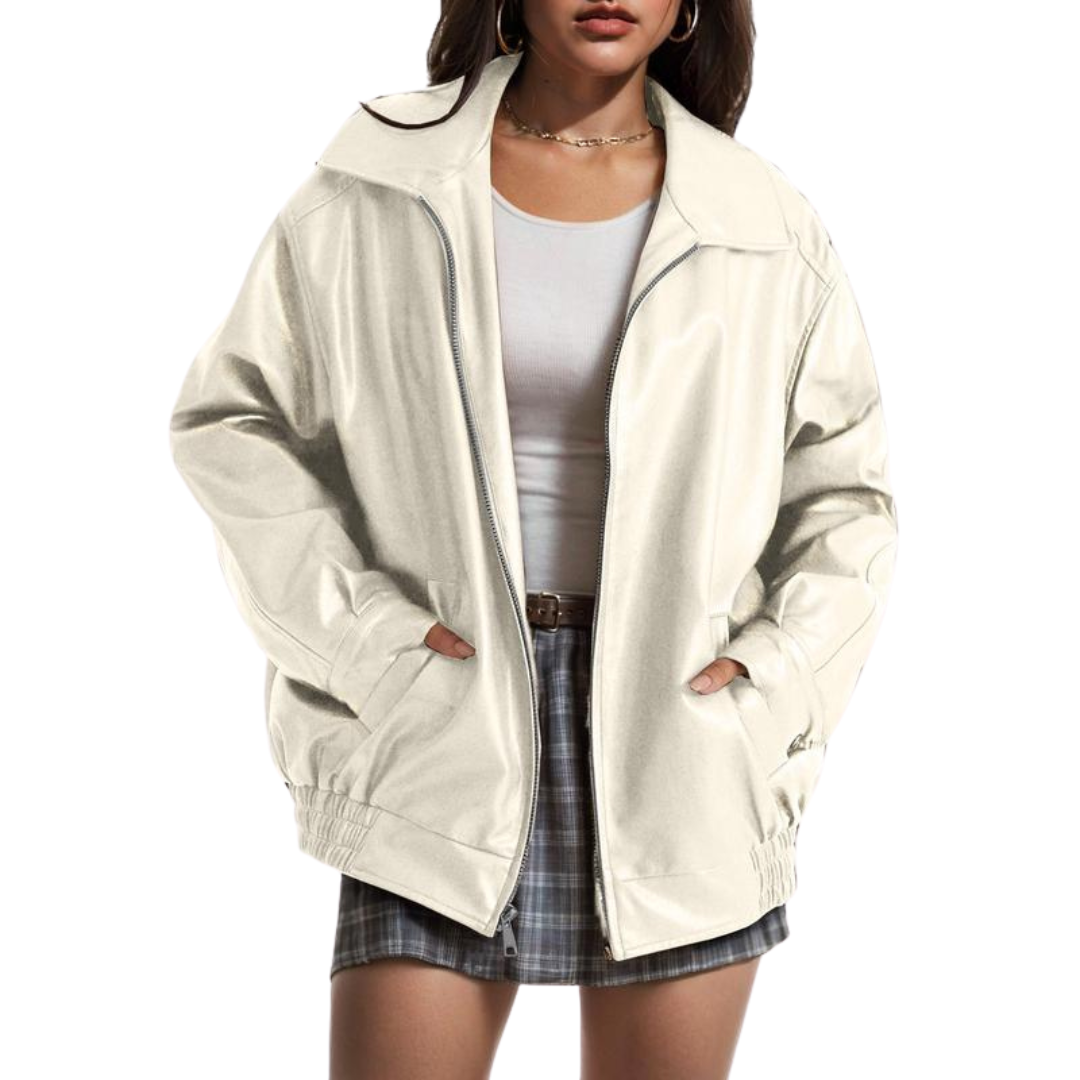 Xandra - Trendy Oversized Leather Faux Suede Jacket for Fall Fashion