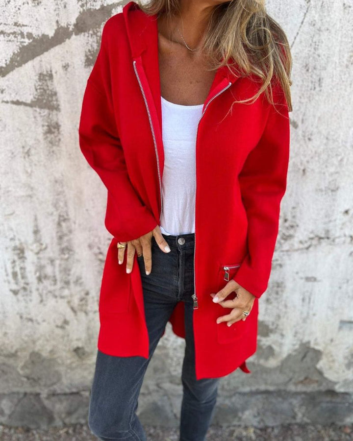 Camille | Hooded Long Sleeve Cardigan