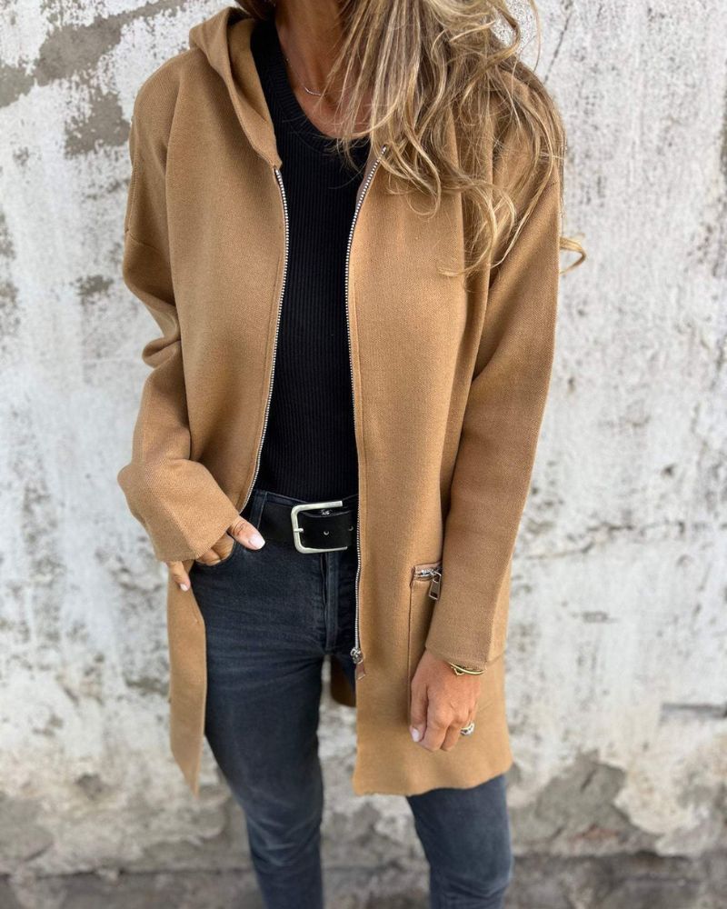 Camille | Hooded Long Sleeve Cardigan