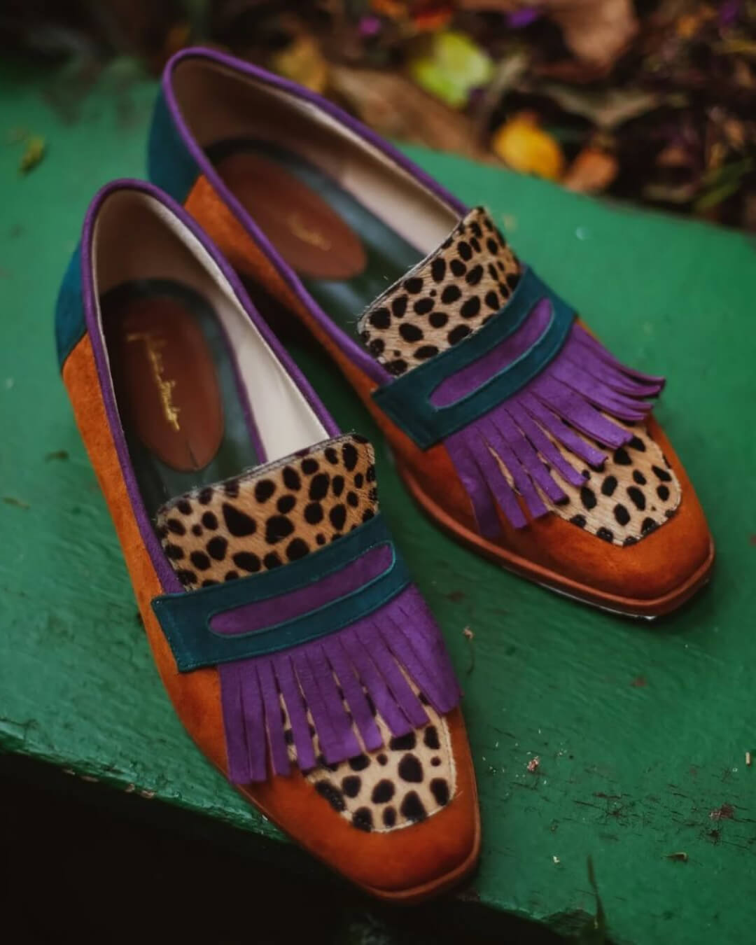 Fringa | Fringed Loafers with Animal Print