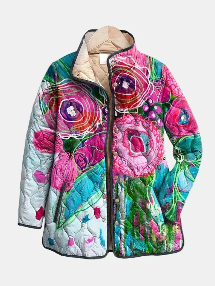 Selah – Quilted Floral Watercolor Jacket