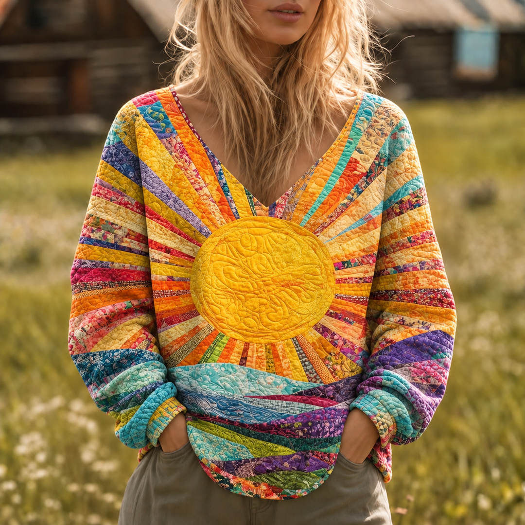 Abigail | Quilted V-neck Jumper