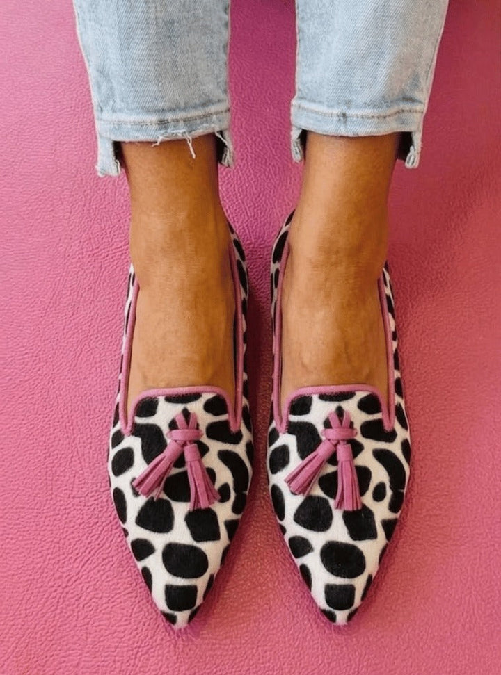 Juniper | Pointed Velvet Loafers with Tassels