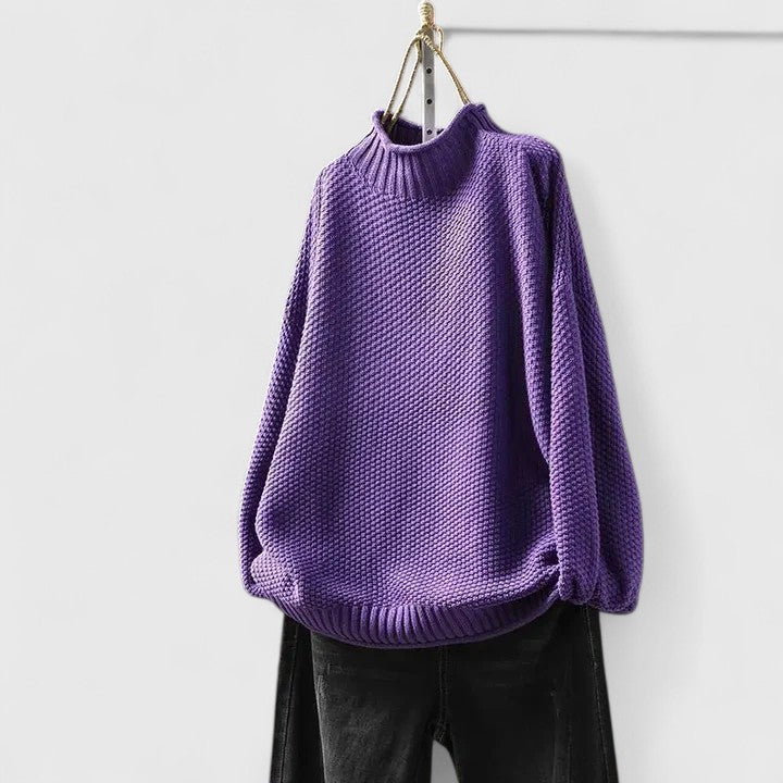 Women’s Sweater | Textured Mock Neck