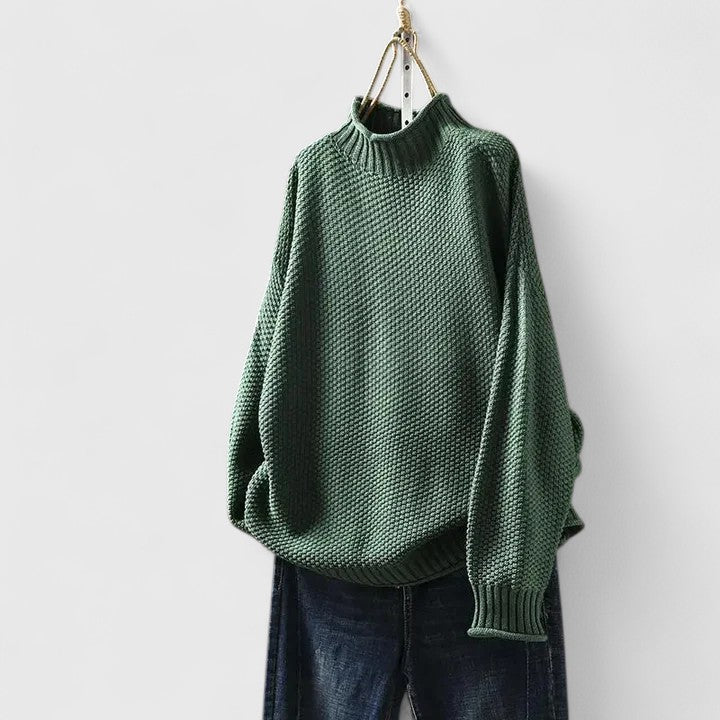 Women’s Sweater | Textured Mock Neck