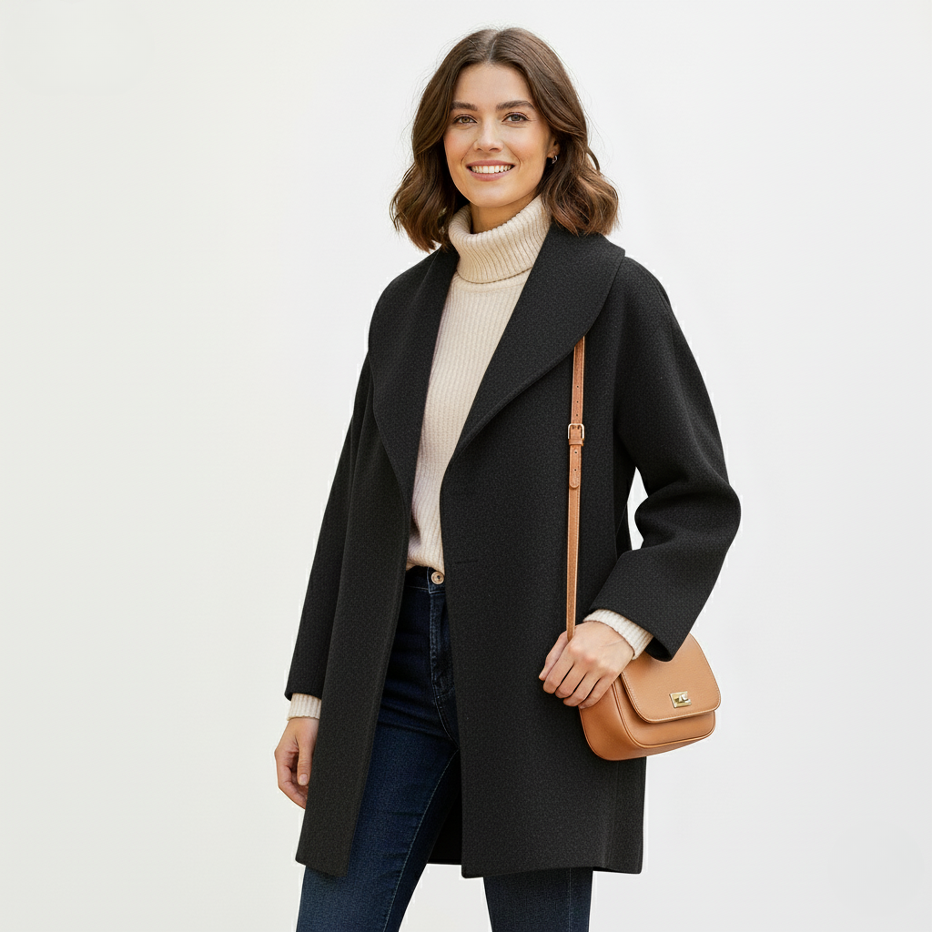 Yvonne - Draped Longline Coat