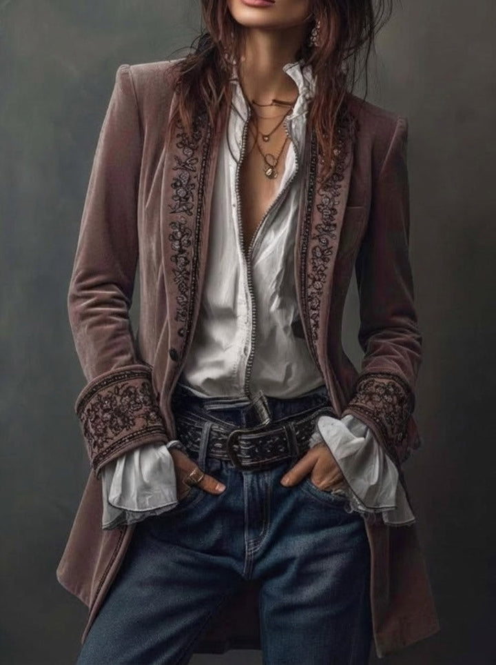 Women’s Long Embroidered Jacket