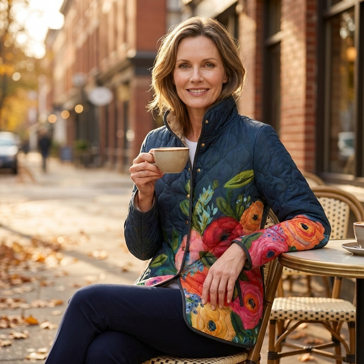 Suri | Casual Floral Print Quilted Jacket