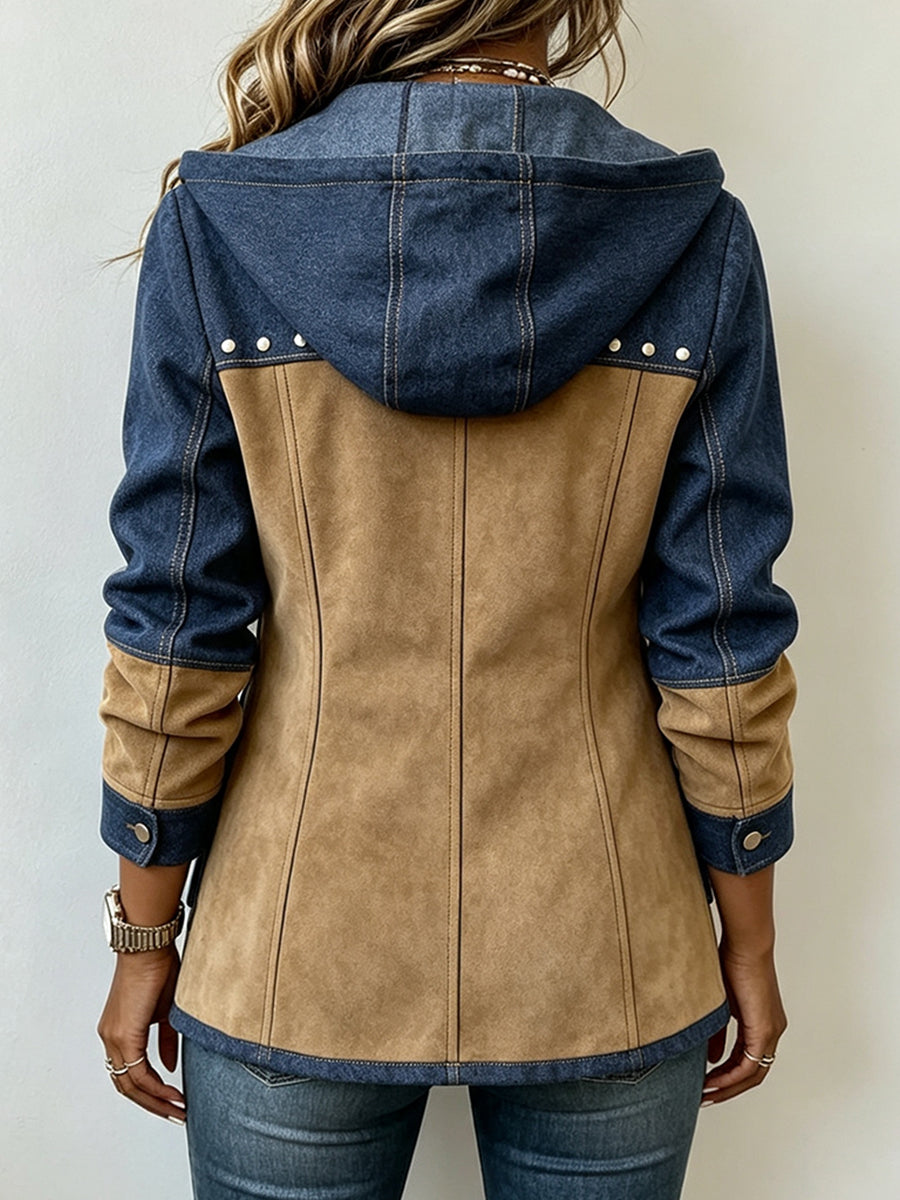 Fawnridge | Two-Tone Patchwork Hooded Jacket